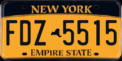 NY license plate FDZ5515