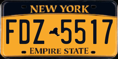 NY license plate FDZ5517