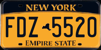NY license plate FDZ5520