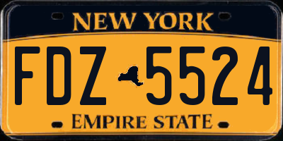 NY license plate FDZ5524