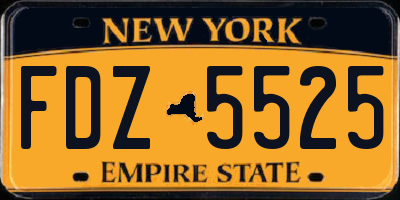 NY license plate FDZ5525
