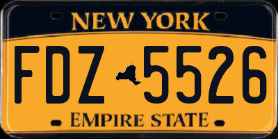 NY license plate FDZ5526