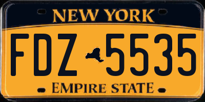 NY license plate FDZ5535
