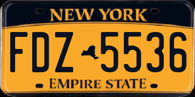 NY license plate FDZ5536