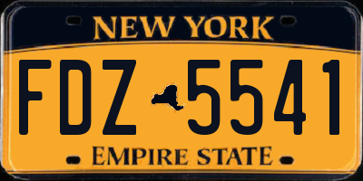 NY license plate FDZ5541