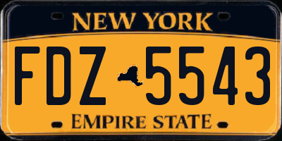 NY license plate FDZ5543