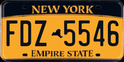 NY license plate FDZ5546