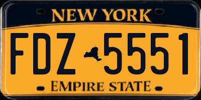 NY license plate FDZ5551