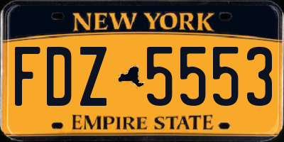 NY license plate FDZ5553