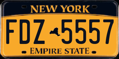 NY license plate FDZ5557