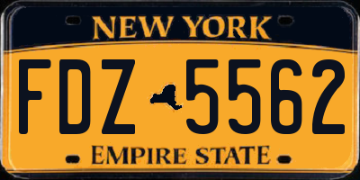 NY license plate FDZ5562