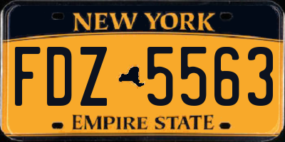 NY license plate FDZ5563