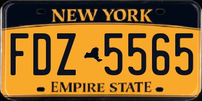 NY license plate FDZ5565