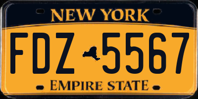 NY license plate FDZ5567