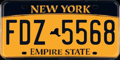 NY license plate FDZ5568