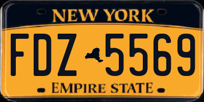 NY license plate FDZ5569