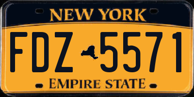NY license plate FDZ5571