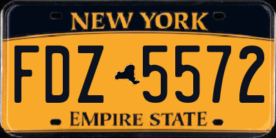 NY license plate FDZ5572