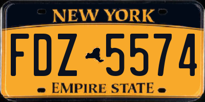 NY license plate FDZ5574