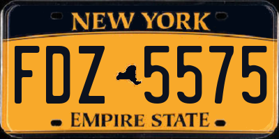 NY license plate FDZ5575