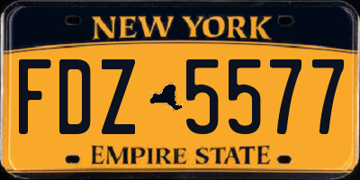 NY license plate FDZ5577