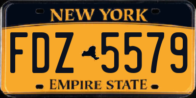 NY license plate FDZ5579