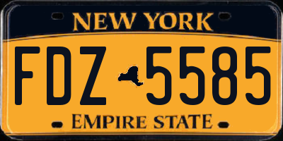 NY license plate FDZ5585
