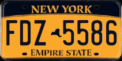 NY license plate FDZ5586