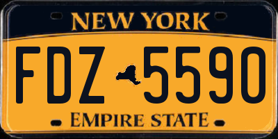 NY license plate FDZ5590