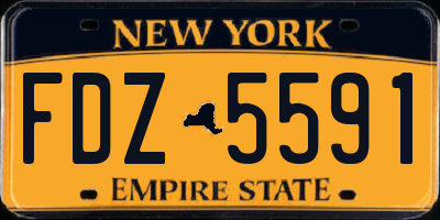NY license plate FDZ5591