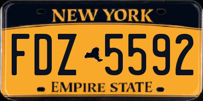 NY license plate FDZ5592