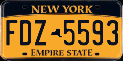 NY license plate FDZ5593