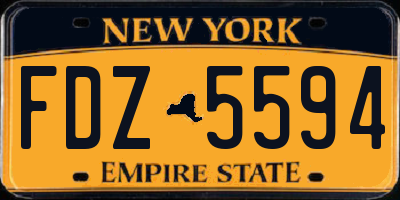 NY license plate FDZ5594