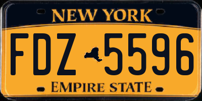 NY license plate FDZ5596