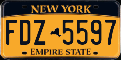 NY license plate FDZ5597