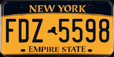 NY license plate FDZ5598