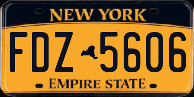 NY license plate FDZ5606