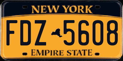 NY license plate FDZ5608
