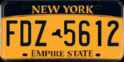 NY license plate FDZ5612