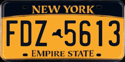 NY license plate FDZ5613