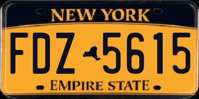 NY license plate FDZ5615