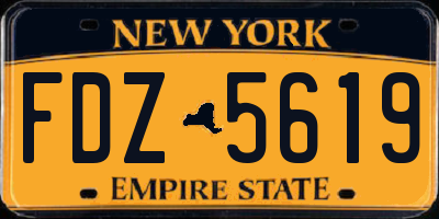 NY license plate FDZ5619