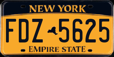NY license plate FDZ5625