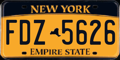 NY license plate FDZ5626