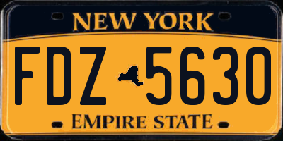 NY license plate FDZ5630