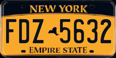 NY license plate FDZ5632