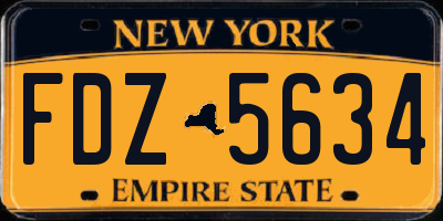 NY license plate FDZ5634
