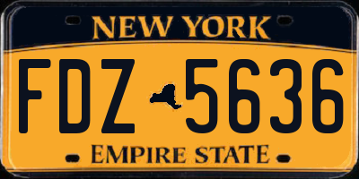 NY license plate FDZ5636