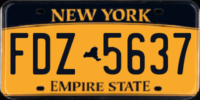 NY license plate FDZ5637