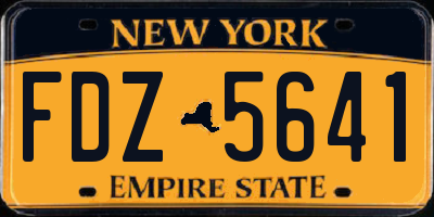 NY license plate FDZ5641